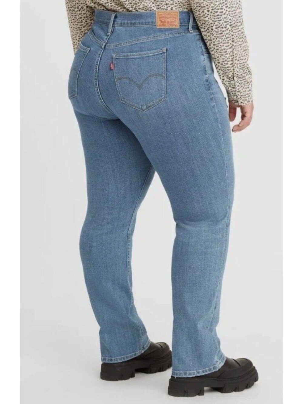 Levi's 724 High-Rise Slim Straight Jeans Women's Plus Size 20W Distressed Medium - Picture 3 of 16